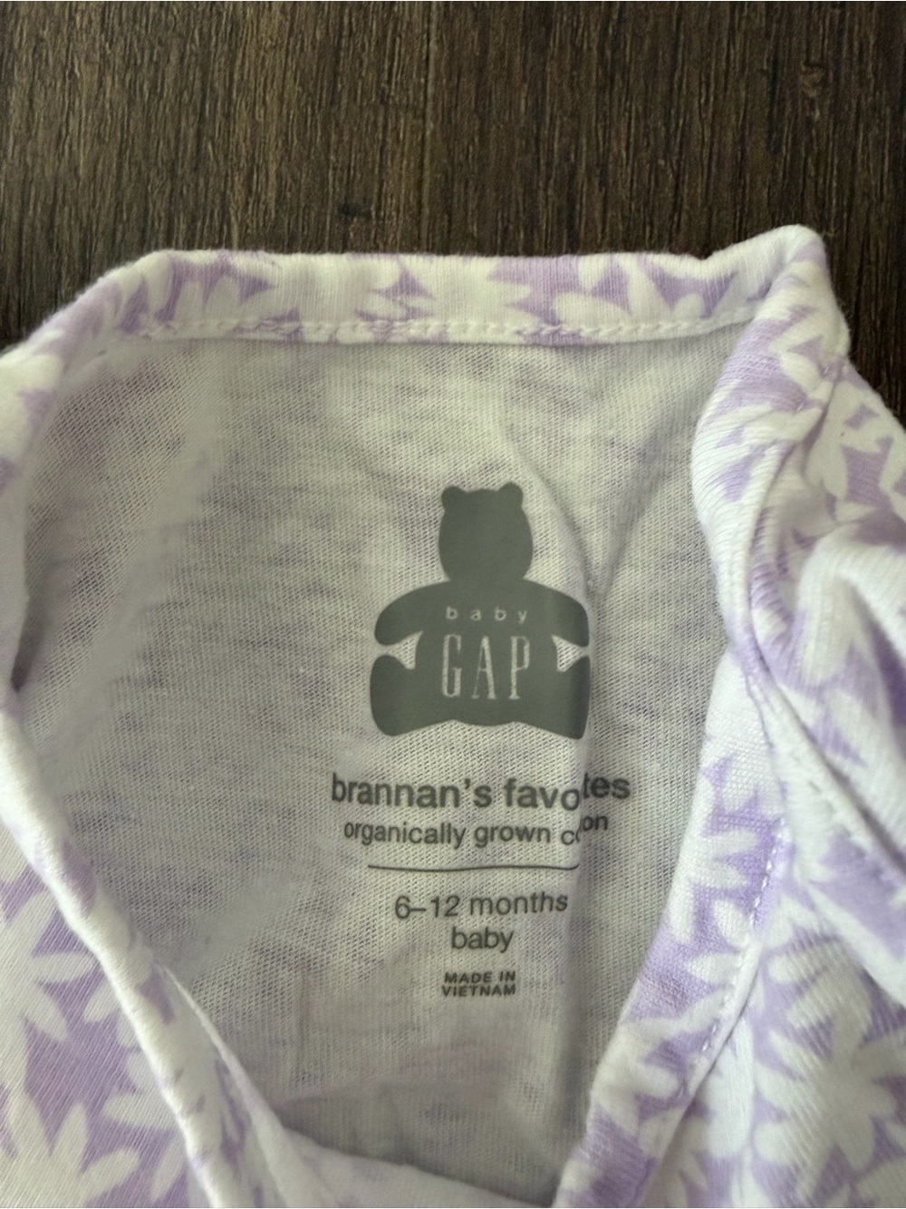 BabyGAP Lilac and Cream Floral Ruffle-Sleeve One-Piece Bodysuit - Picture 6 of 6